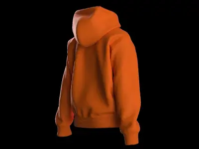Kids female hoodie 3D model