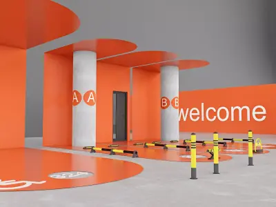 Car park accessories pack 3D model