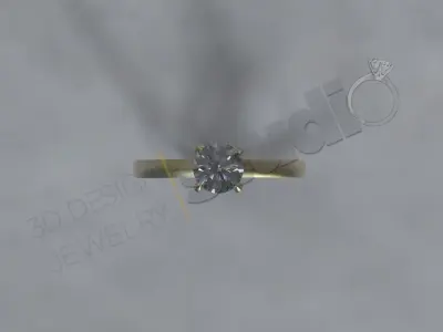 Luxury Solitaire diamond ring 3d model 3D print model