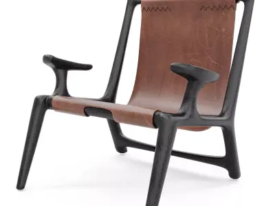 Fernweh Woodworking Sling chair Charcoal ash leather  3D model
