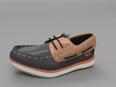 HITZ Mens Black Leather Lace Up Shoes 3D model