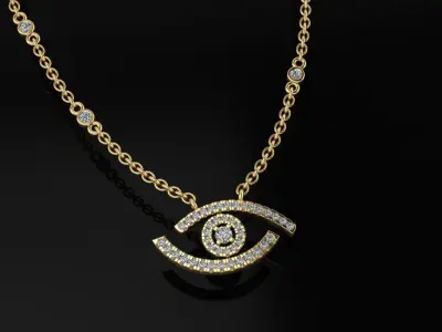 Messika Lucky Eye Pendant 3D print model
