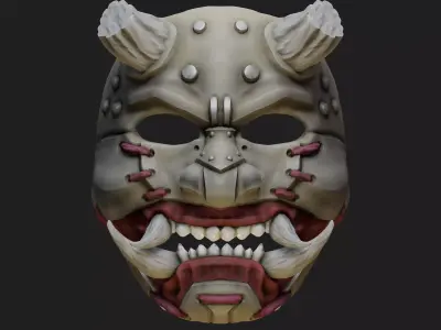 Oni Mask 7 Broken Horn Rev Version 3D print model