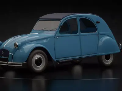 Citroen 2cv azam 1963 3D model