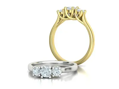 Trellis 3 STONE Engagement Ring 3dmodel 3D print model