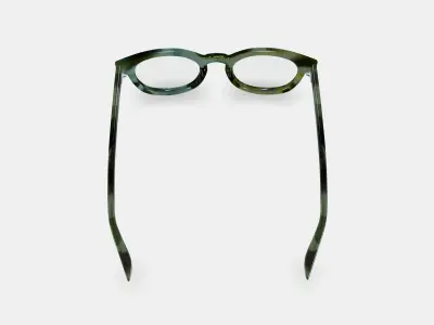 Ainsley Low Bridge Fit Eyeglasses in Striped Cypress 3D model