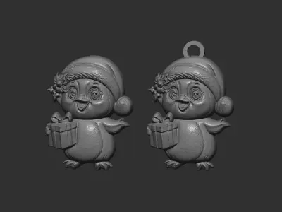 penguin christmas decor cnc 3D print model