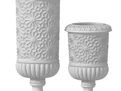 Oriental Luxury Decorative garden Floor Vase Urn Pot Arabic  3D model