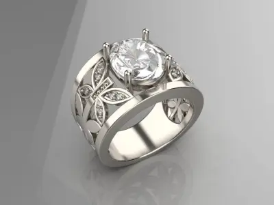 jewelry butterfly gold ring 3d model 3D print model