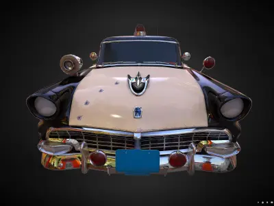 Vintage Police Car - Low Poly Low-poly 3D model