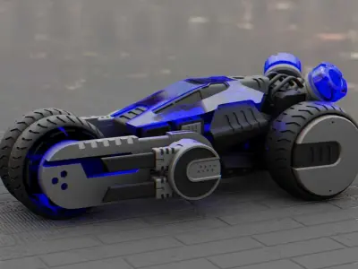 SCI-FI CONCEPT VEHICLE S-100  RIGGED 3D model