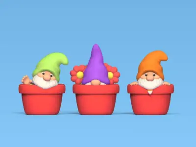 Gnomes Pots 3D print model