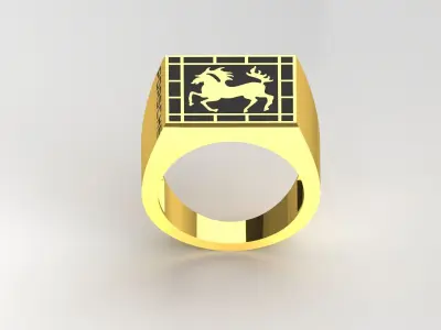 man porsche gold ring mr0019 3D print model