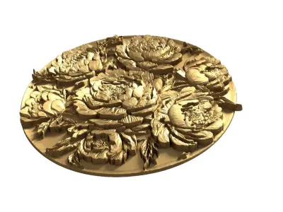 Classic circular carved decor ornament 12 3D print model