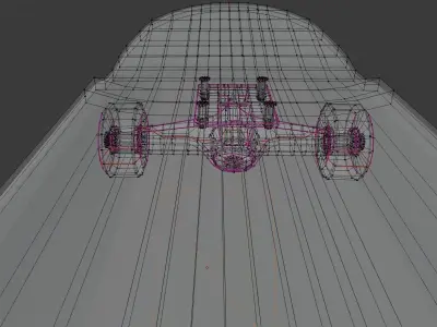 Skateboard in brick floor 3D model