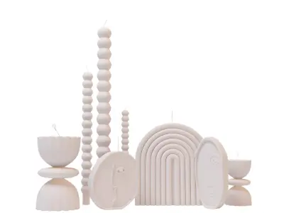 Candles decoration set 02 3D model
