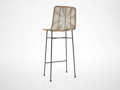 Bloomingville Natural Rattan bar stool 3D model