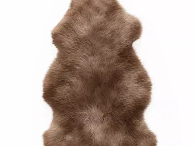 Soft Plush Faux Sheepskin Rug 3D model