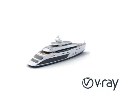 Luxurious Catamaran Superyacht model pack Low-poly 3D model