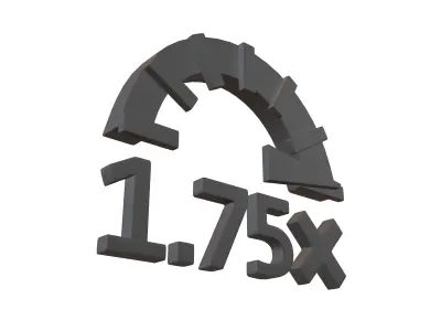 Speed 1 point 75 Symbol v1 001 Low-poly 3D model