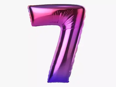 Foil balloon number seven 7 3D model