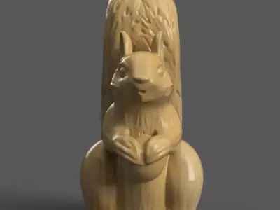 Cute Squirrel Headphone Holder  3D STL Model for Printing 3D print model