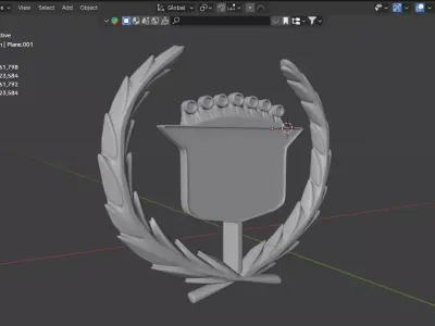 cadillac emblem logo  Low-poly 3D model
