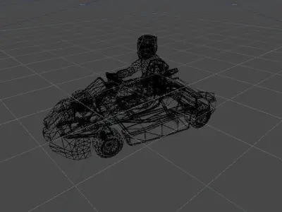 Low Poly Kart With Player 8 Low-poly 3D model