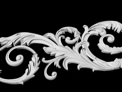 Central decor ornament for furniture 3D model 992