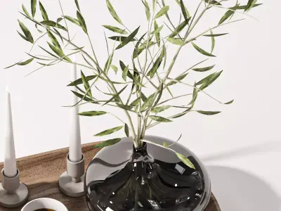 Decorative bouquet -H44 -for dressing or coffee table display 3D model
