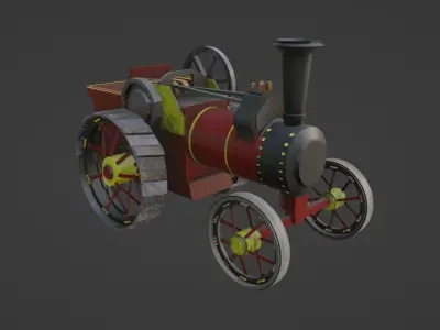 Burrell Traction Engine Low-poly 3D model