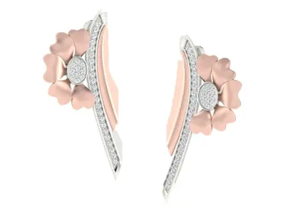 Women Drop Earrings 3dm STL OBJ FBX Renders Details 3D print model 7