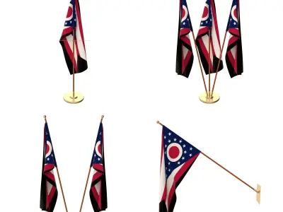 Ohio Flag Pack 3D model