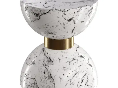 Side Table White Iron 33 x 33 x 35 cm 3D model