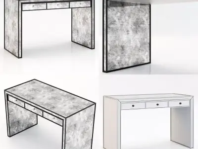 Restoration Hardware Strand Mirrored Desk 3D model
