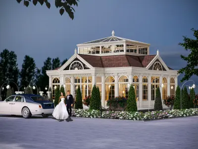 Classic home Low-poly 3D model