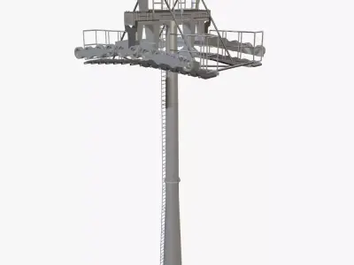 Ropeway Tower Low-poly 3D model