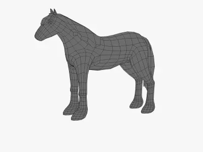 Heavy draft horse Low-poly 3D model