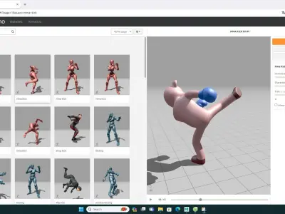 Boxing Pig Animal Animated Low-poly 3D model