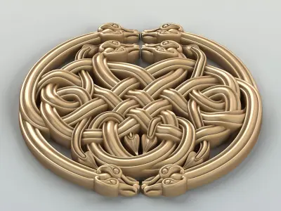 Carved decor central 031 Celtic 3D model