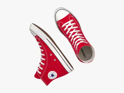 Chuck Taylor All Star Classic High Top Red 3D model
