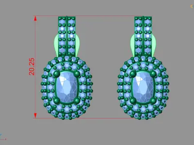 Women Earrings 3DM STL Womens Earring Renders 3D print models   3D print model 30