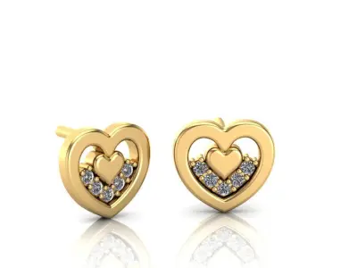Heart Studs 3D print model