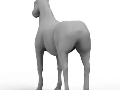 Horse base Mesh Low-poly 3D model