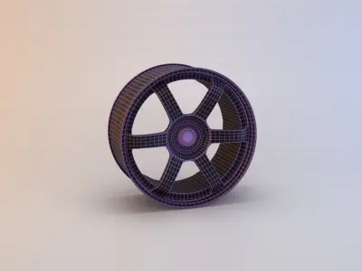 6 Spoke Rim Low-poly 3D model