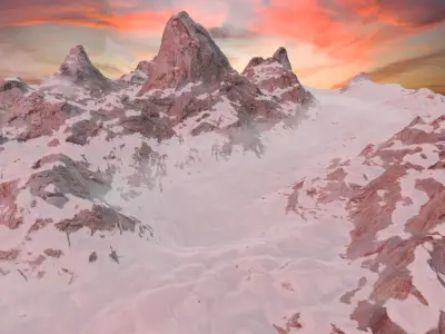 Winter mountain with texture inside  Free 3D model