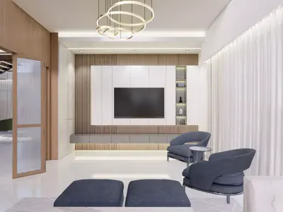 CONTEMPORARY LUXURY LIVING ROOM INTERIOR 07  Low-poly 3D model