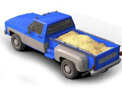 Farm Car Low-poly 3D model