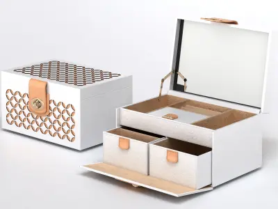 CHLOE SMALL JEWELRY BOX CREAM 3D model