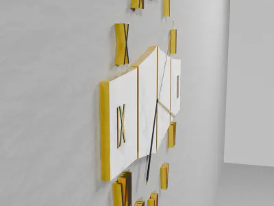 Elegant Modern Wall Clock 3D Model Roman Numerals  3D model